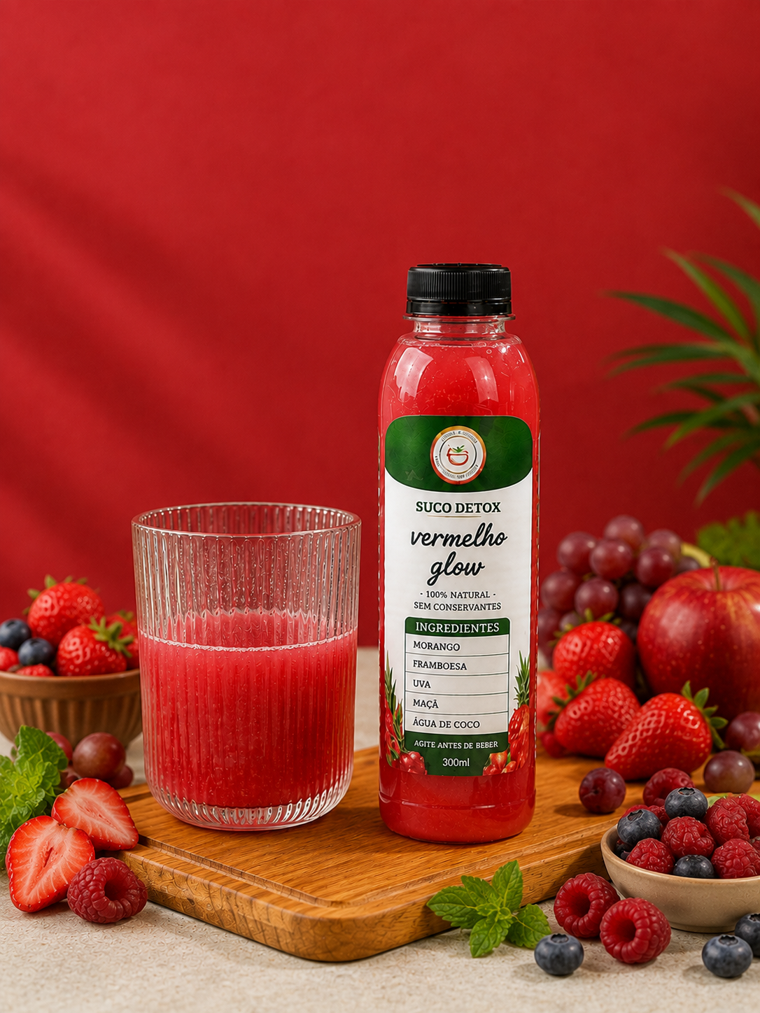 Suco detox Vermelho Glow da Foco Fit MG